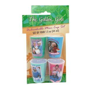 Golden Girls Plastic Mini Cup Shot Glasses Set Dorothy Rose Blanche Sophia NEW